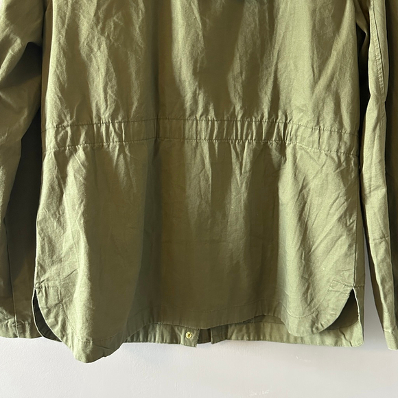 Women’s Love Tree Olive Green Hooded Utility Jacket Size M Cotton Military Parka - Picture 7 of 10